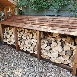 Rangement pour bûches de bois Ryhall de 4 pieds de haut x 9 pieds de large