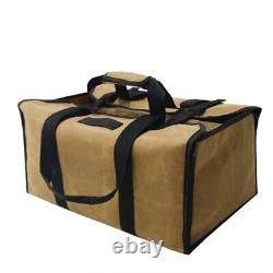 Sac de rangement en bois avec cadre en bois, sac en toile USA pour le transport de bois de chauffage.