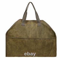 Sac en toile pour cheminée en bois, transport de bois de chauffage en bois de chauffage en bois de chauffage de 2 pièces