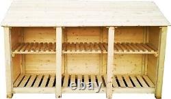Skiny Wooden Triple Log Store / Tool Store 4ft Et 6 Ft Extérieur