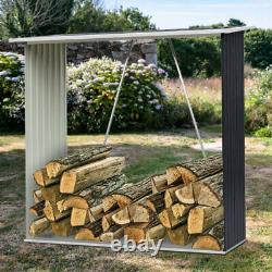 Stockage de bûches en bois en acier robuste pour cheminée de jardin, rangement de bois de chauffage en bois durable