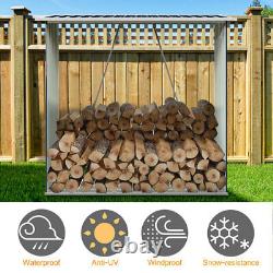 Stockage de bûches en bois en acier robuste pour cheminée de jardin, rangement de bois de chauffage en bois durable