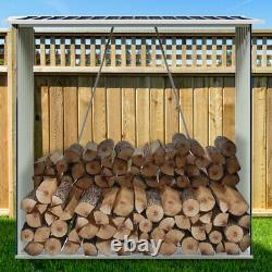 Stockage de bûches en bois en acier robuste pour cheminée de jardin, rangement de bois de chauffage en bois durable