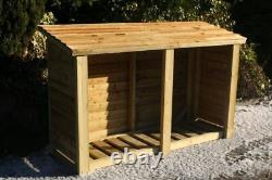 Stockage de bûches robuste pour jardin en bois 5X6 (hauteur en pieds x largeur en pieds)