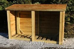 Stockage de bûches robuste pour jardin en bois 5X6 (hauteur en pieds x largeur en pieds)