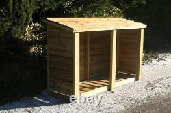 Stockage de bûches robuste pour jardin en bois 5X6 (hauteur en pieds x largeur en pieds)