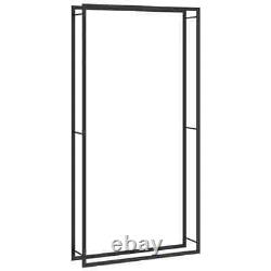 Support à bois de chauffage en acier noir mat avec stockage en bois porte-bûches de différentes tailles vidaXL