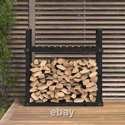 Support à bois en pin massif, rangement de bûches en bois, abri à bois, porte-bûches, bois d'œuvre O5A2